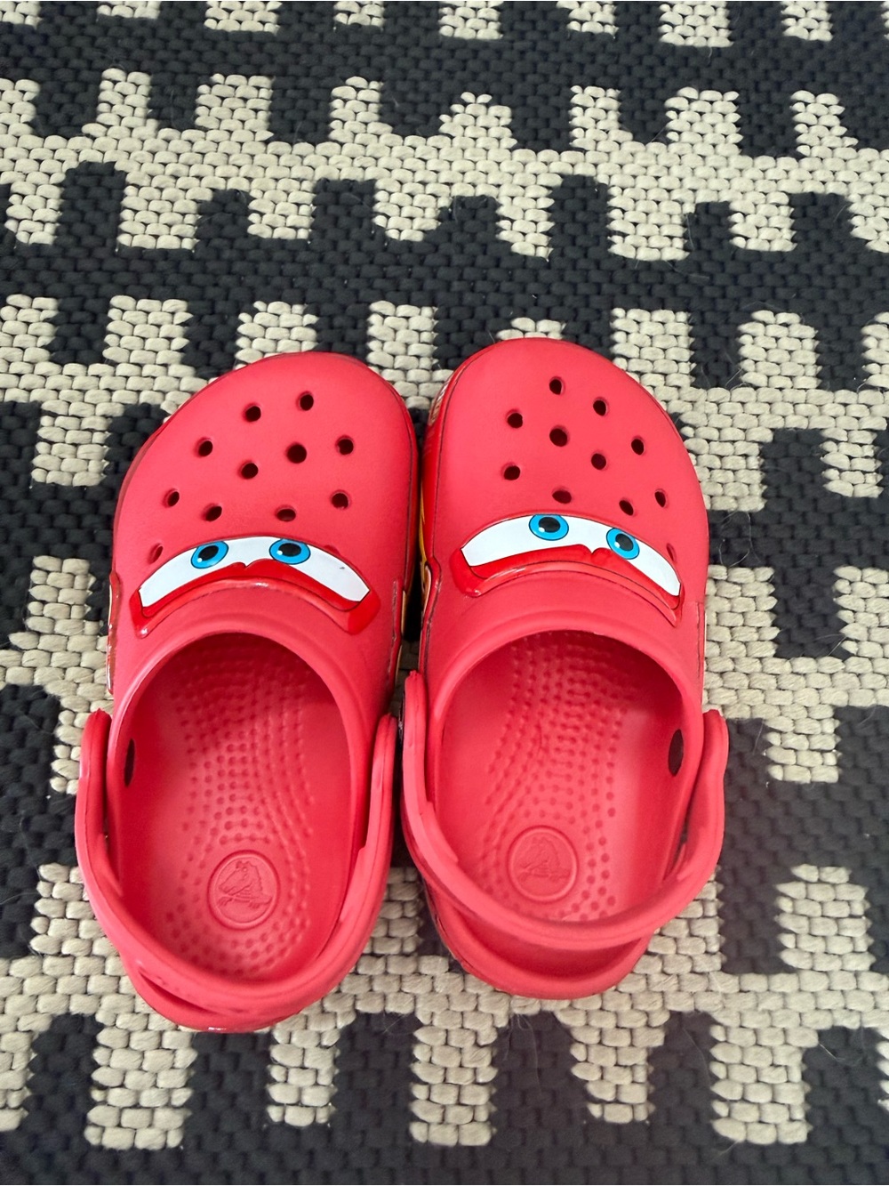 CROCS Kids' Red Cartoon Eye Slip-On Clogs